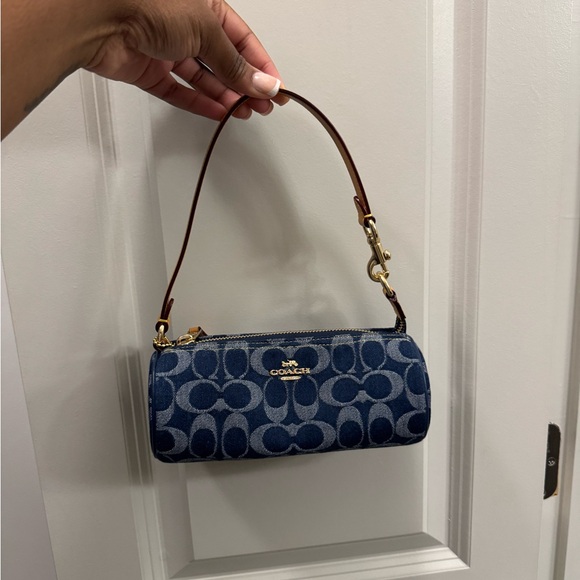 Coach Nolita Barrel Bag- Blue Signature Shoulder Bag in Denim - Picture 2 of 5
